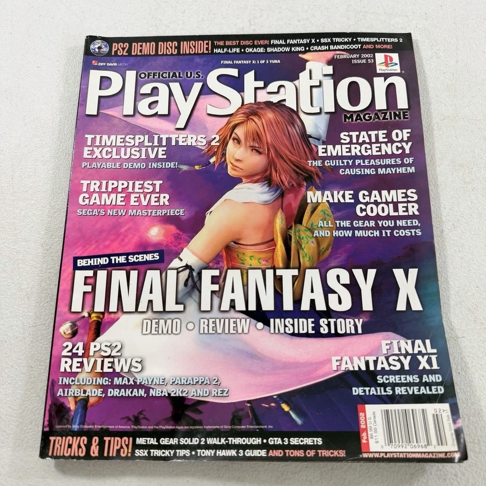 Playstation Magazine February 2002 Issue 53 Final Fantasy X 1 of 3 Yuna NO DISC